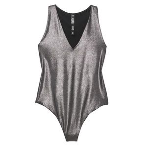 VS Metallic Shimmer Gray Body Suit